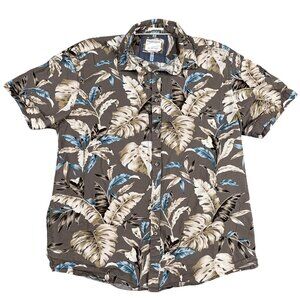Denim & Flower Ricky Singh Button Down Shirt Mens Large Floral Palm 100% Cotton